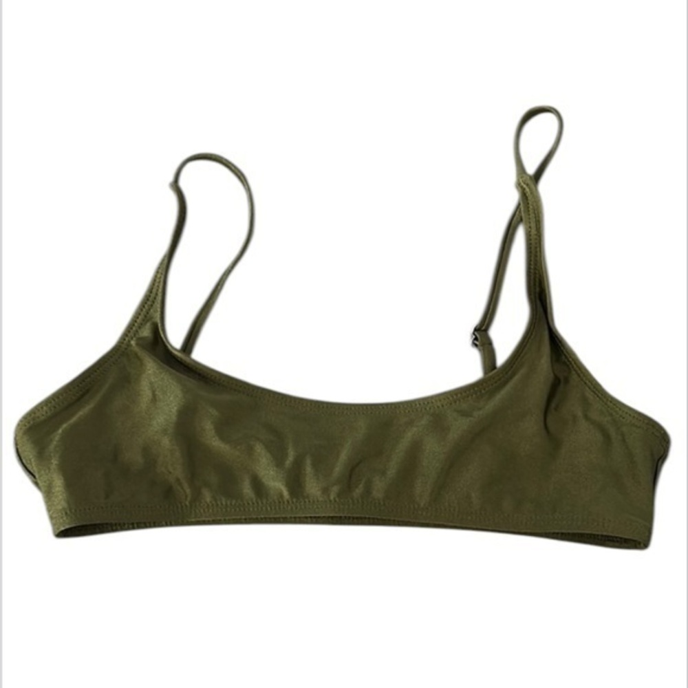 Ris-K Dippin' Daisy's Allure Moss Green bikini top size S swim swimsuit